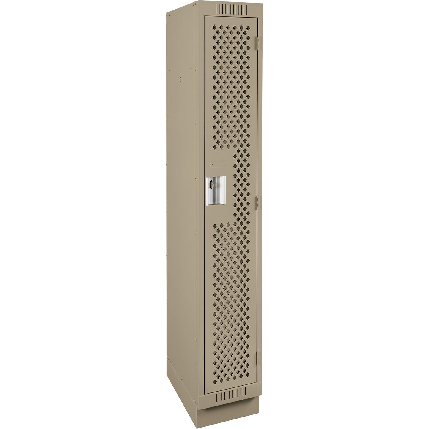 Clean Line™ Lockers, 12" x 15" x 76", Steel, Beige, Rivet (Assembled), Perforated