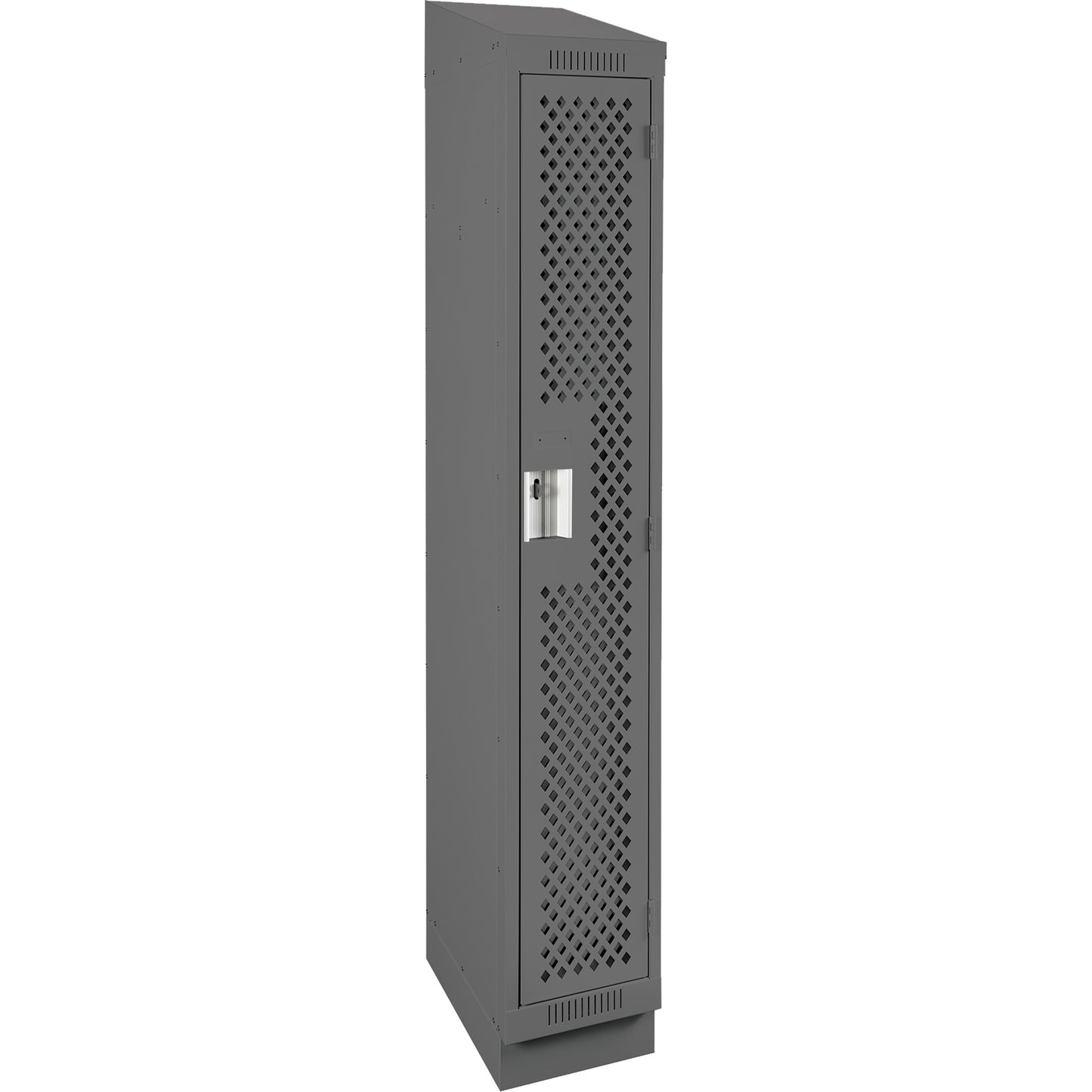 Clean Line™ Lockers, 12" x 15" x 82", Steel, Charcoal, Rivet (Assembled), Perforated