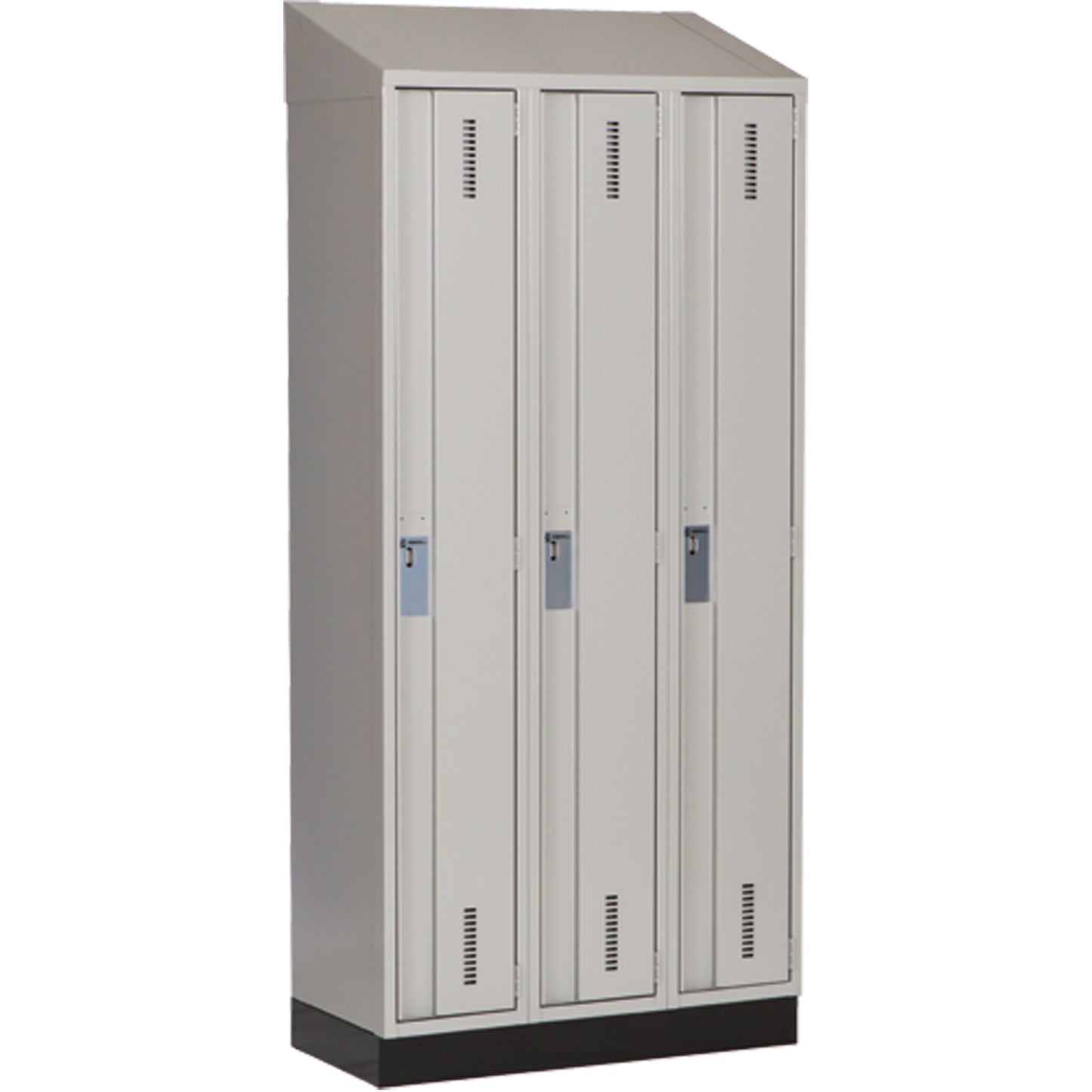 Concorde™ Heavy-Duty Lockers, Bank of 3, 36" x 18" x 82", Steel, Grey, Welded (Assembled)