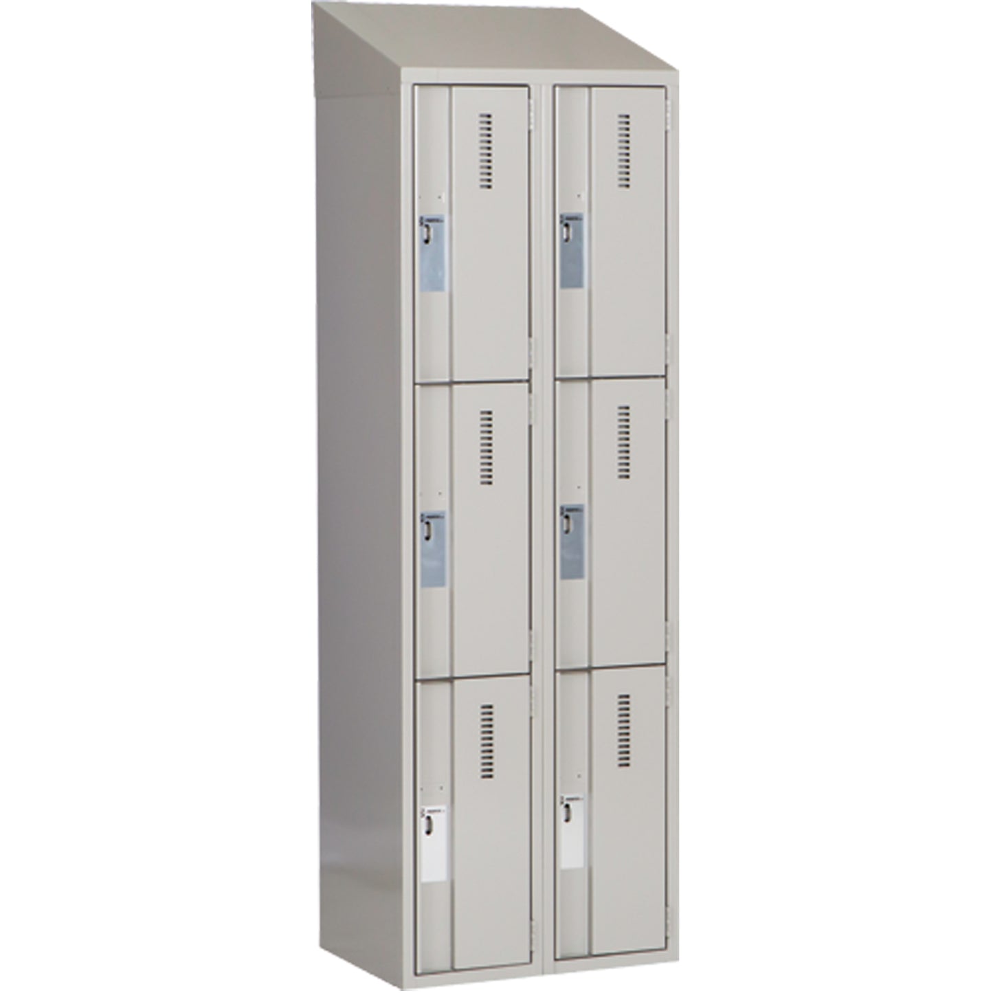 Concorde™ Heavy-Duty Lockers, 3 -tier, Bank of 2, 24" x 18" x 78", Steel, Grey, Welded (Assembled)