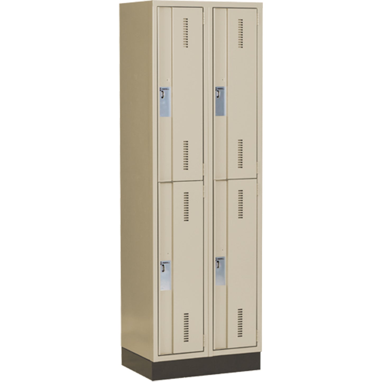 Concorde™ Heavy-Duty Lockers, 2 -tier, Bank of 2, 24" x 18" x 76", Steel, Beige, Welded (Assembled)