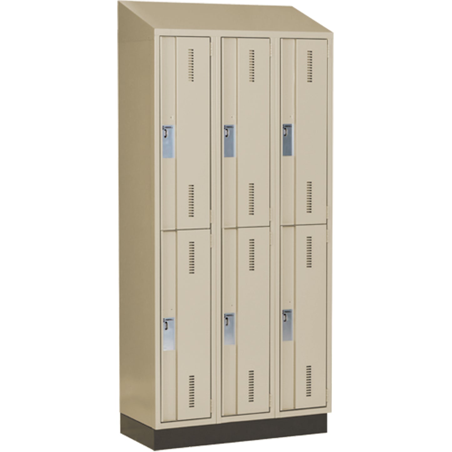 Concorde™ Heavy-Duty Lockers, 2 -tier, Bank of 3, 36" x 18" x 82", Steel, Beige, Welded (Assembled)