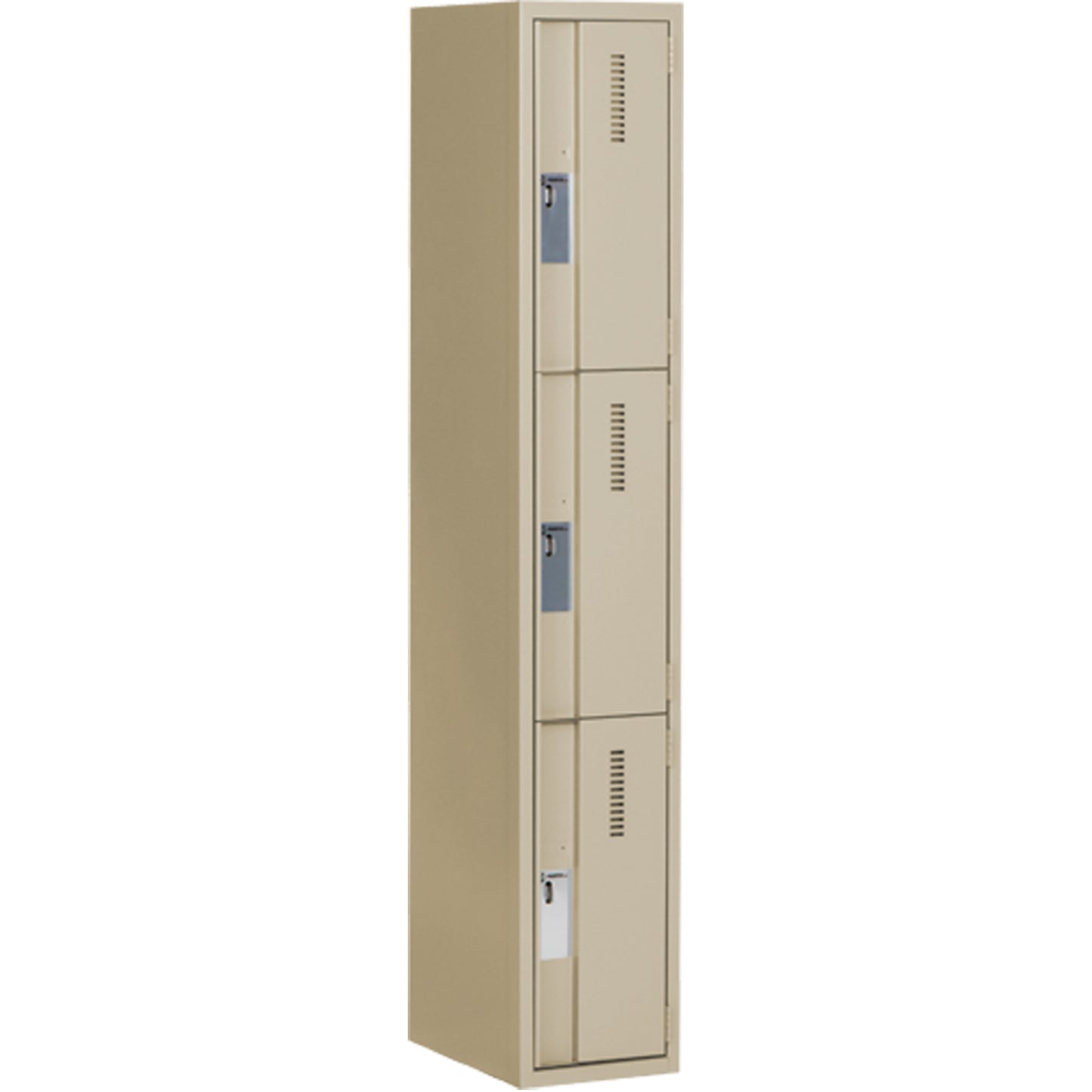 Concorde™ Heavy-Duty Lockers, 3 -tier, 12" x 18" x 72", Steel, Beige, Welded (Assembled)