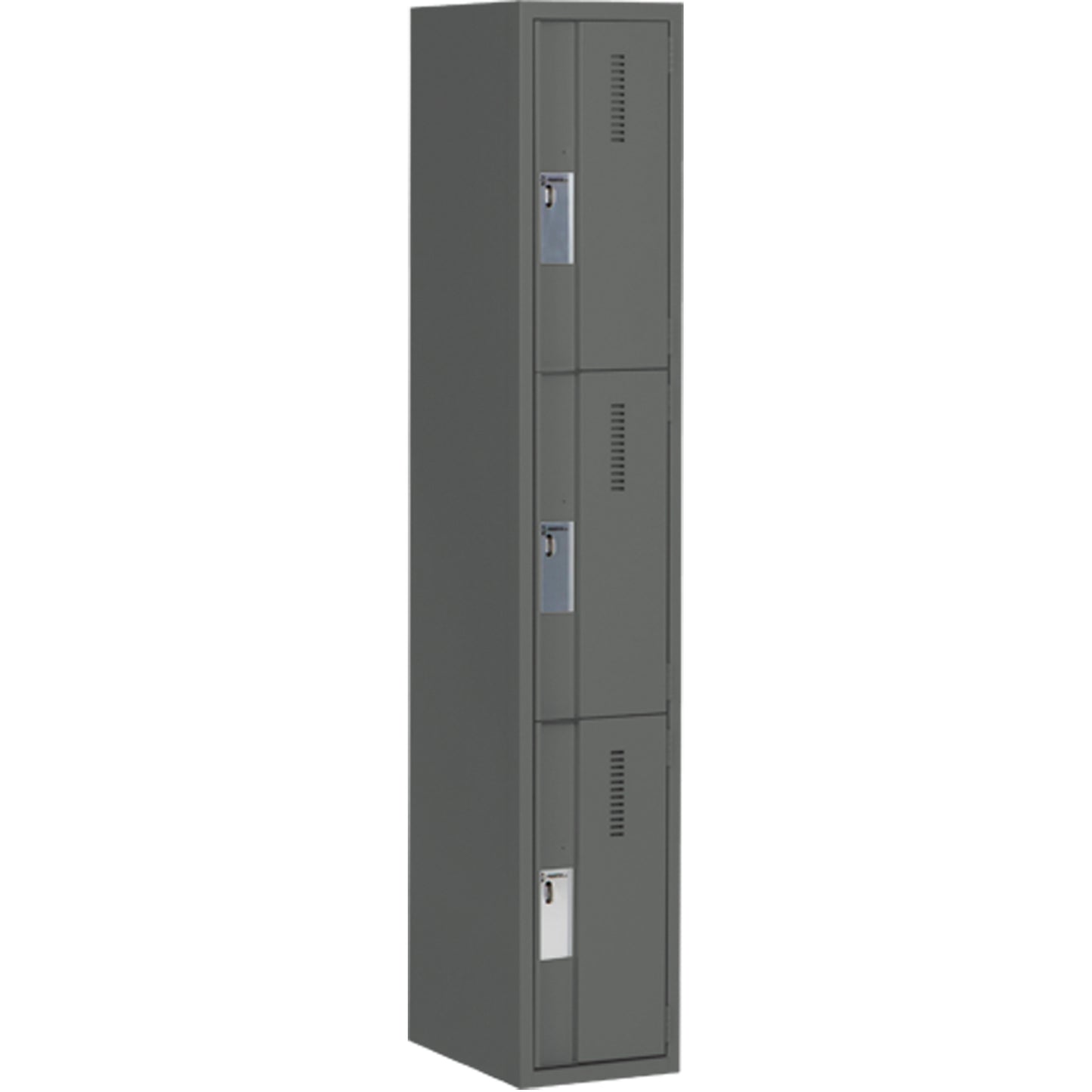 Concorde™ Heavy-Duty Lockers, 3 -tier, 12" x 18" x 72", Steel, Charcoal, Welded (Assembled)