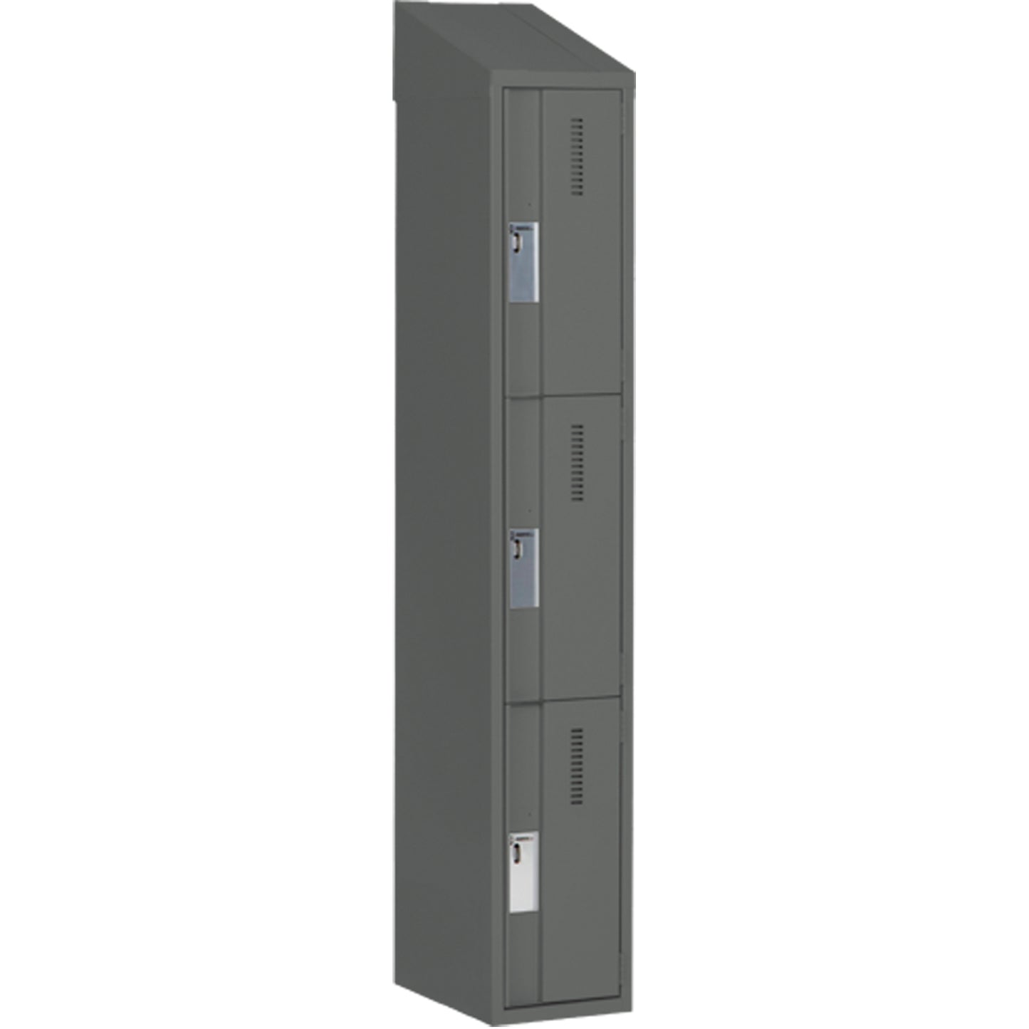 Concorde™ Heavy-Duty Lockers, 3 -tier, 12" x 18" x 78", Steel, Charcoal, Welded (Assembled)