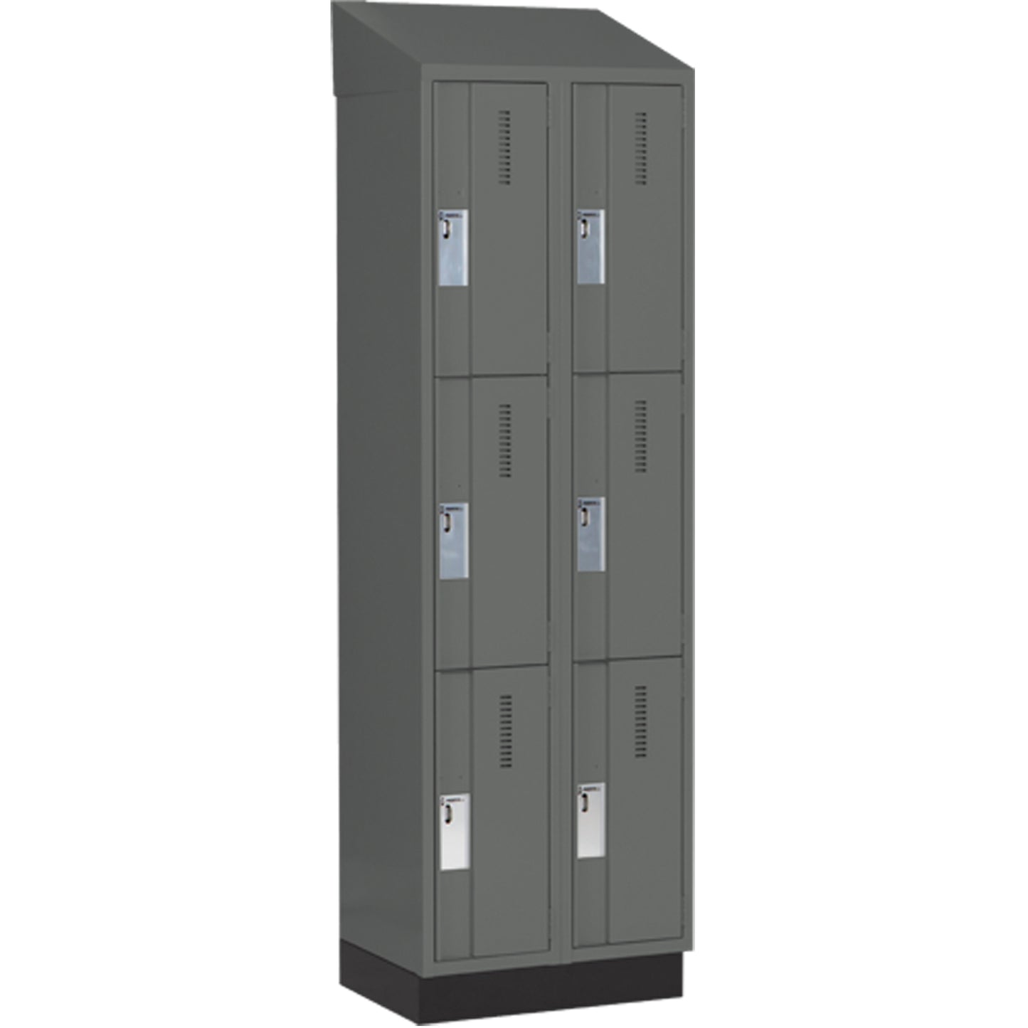 Concorde™ Heavy-Duty Lockers, 3 -tier, Bank of 2, 24" x 18" x 82", Steel, Charcoal, Welded (Assembled)