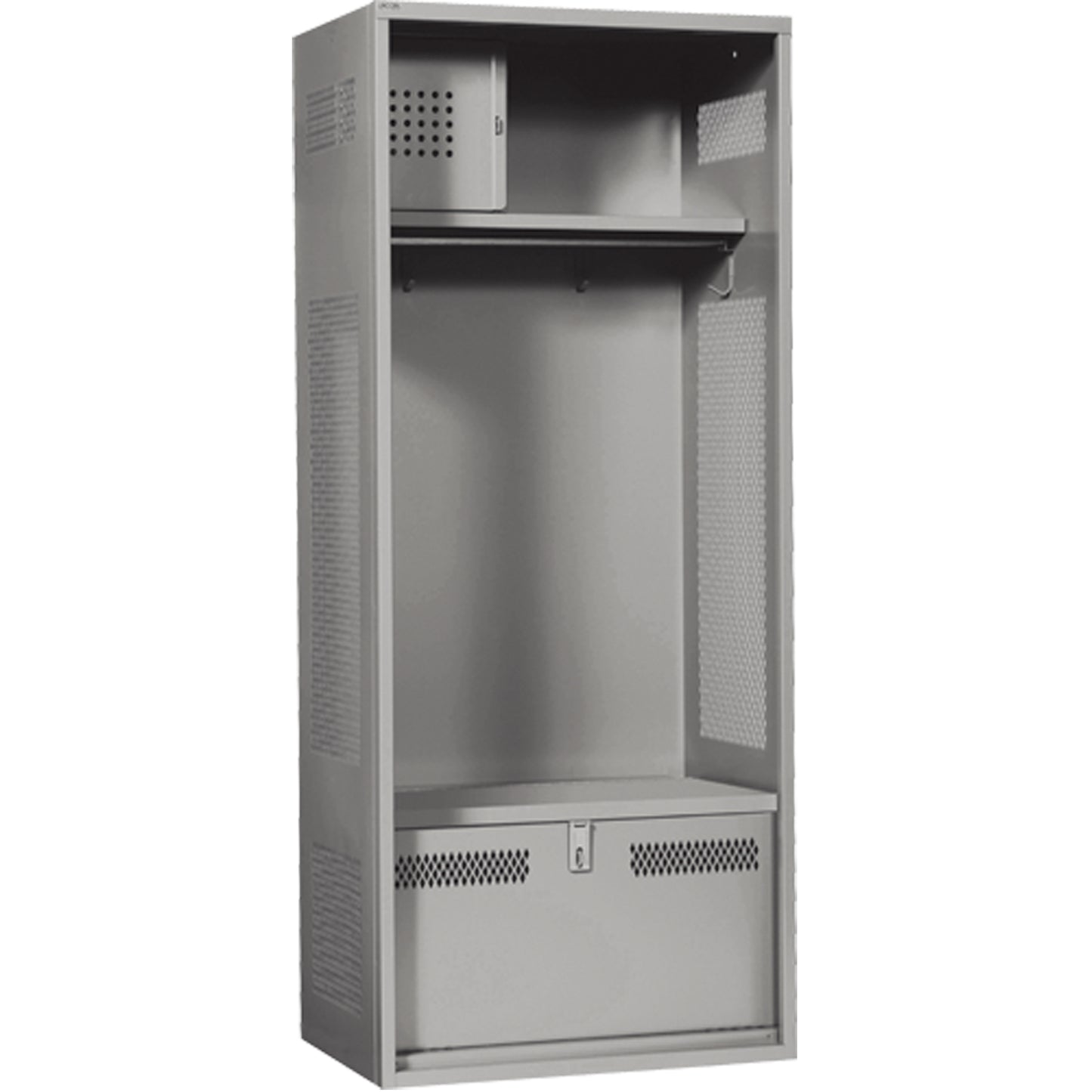 Gear Locker, Steel, 24" W x 24" D x 72" H, Grey
