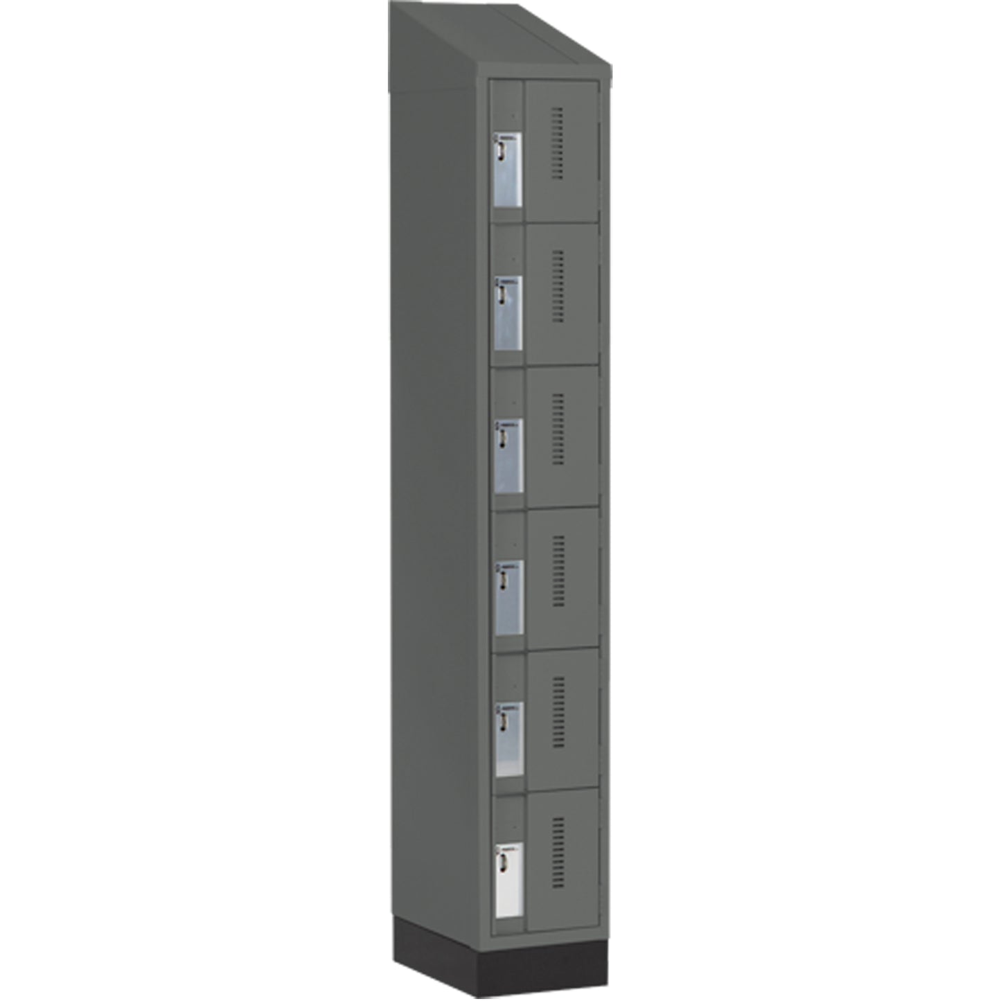 Concorde™ Heavy-Duty Lockers, 6 -tier, 12" x 18" x 82", Steel, Charcoal, Welded (Assembled)