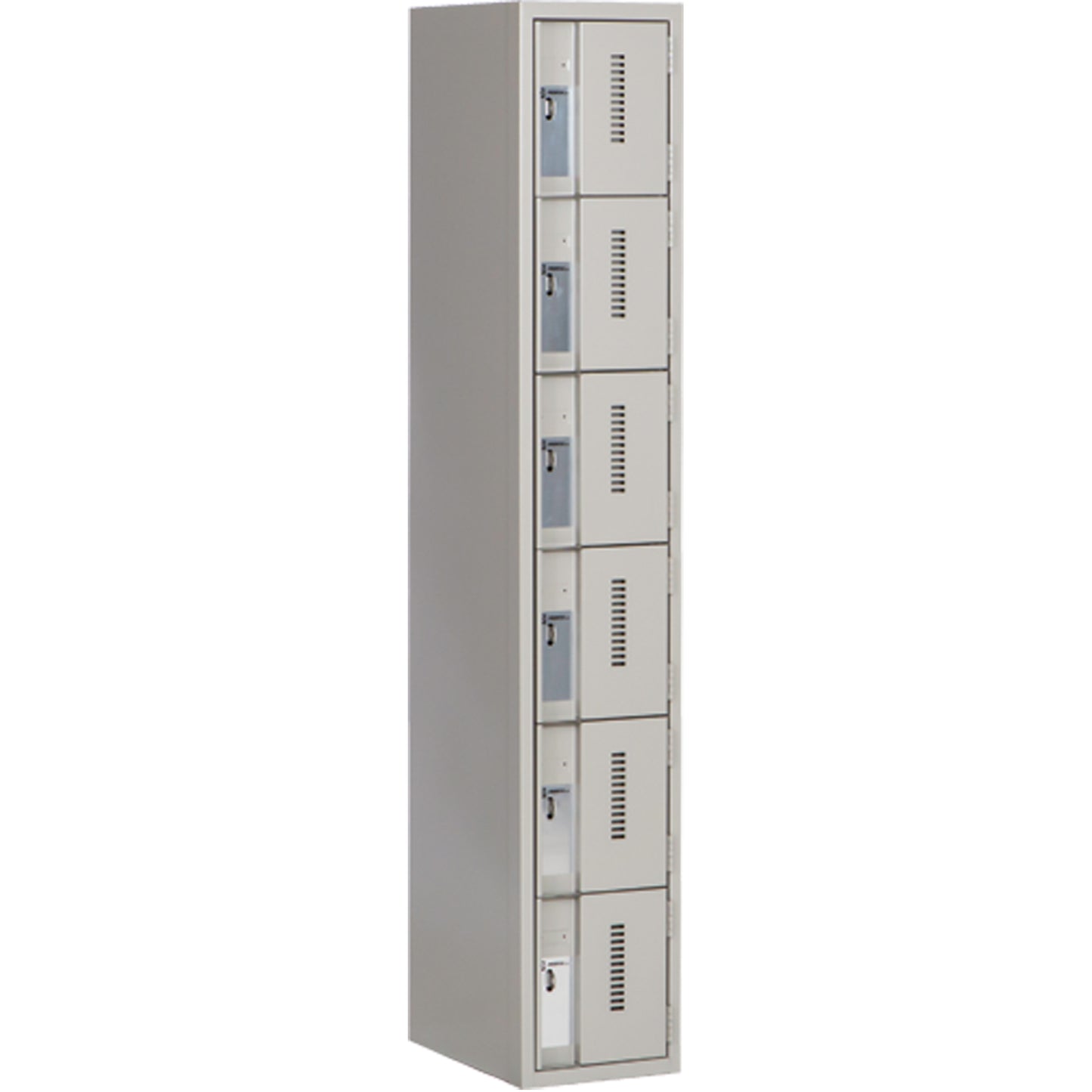 Concorde™ Heavy-Duty Lockers, 6 -tier, 12" x 18" x 72", Steel, Grey, Welded (Assembled)