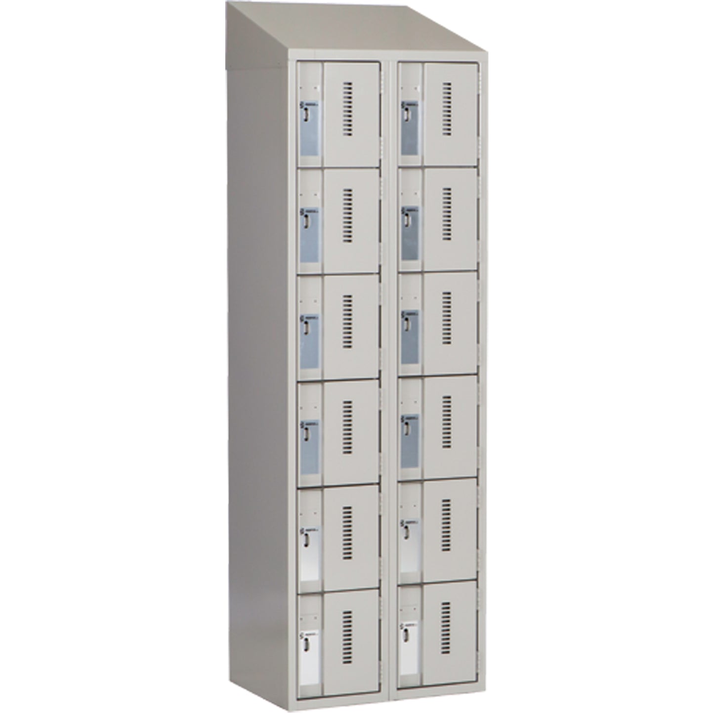 Concorde™ Heavy-Duty Lockers, 6 -tier, Bank of 2, 24" x 18" x 78", Steel, Grey, Welded (Assembled)