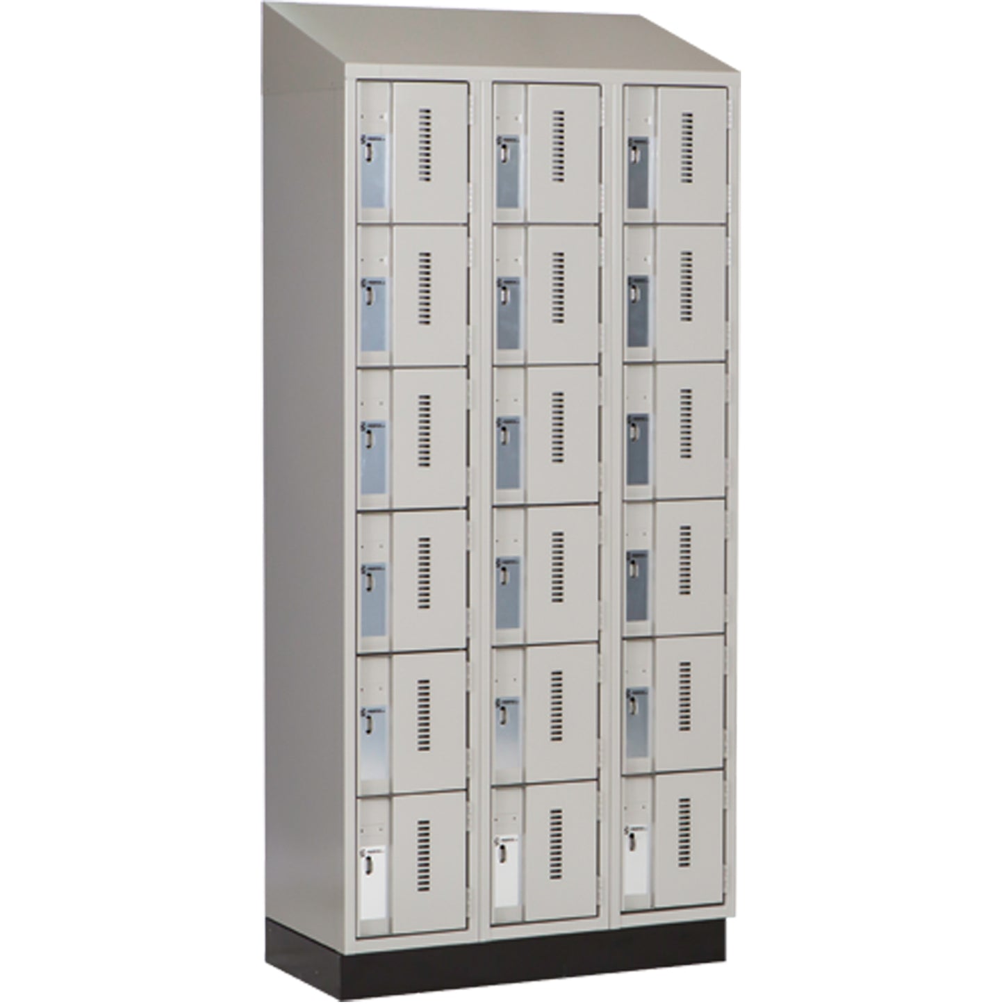Concorde™ Heavy-Duty Lockers, 6 -tier, Bank of 3, 36" x 18" x 82", Steel, Grey, Welded (Assembled)