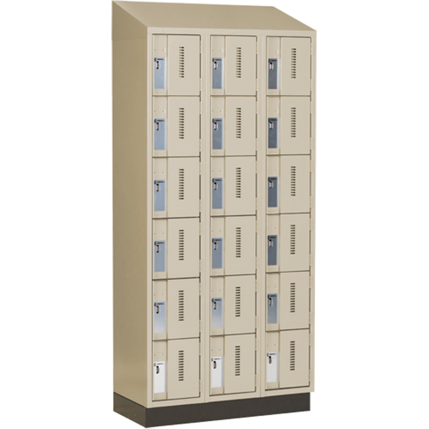 Concorde™ Heavy-Duty Lockers, 6 -tier, Bank of 3, 36" x 18" x 82", Steel, Beige, Welded (Assembled)