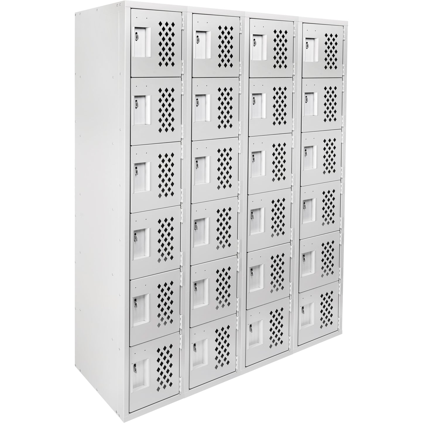 Clean Line™ Lockerettes, 6 -tier, Bank of 4, 18" x 72" x 12", Steel
