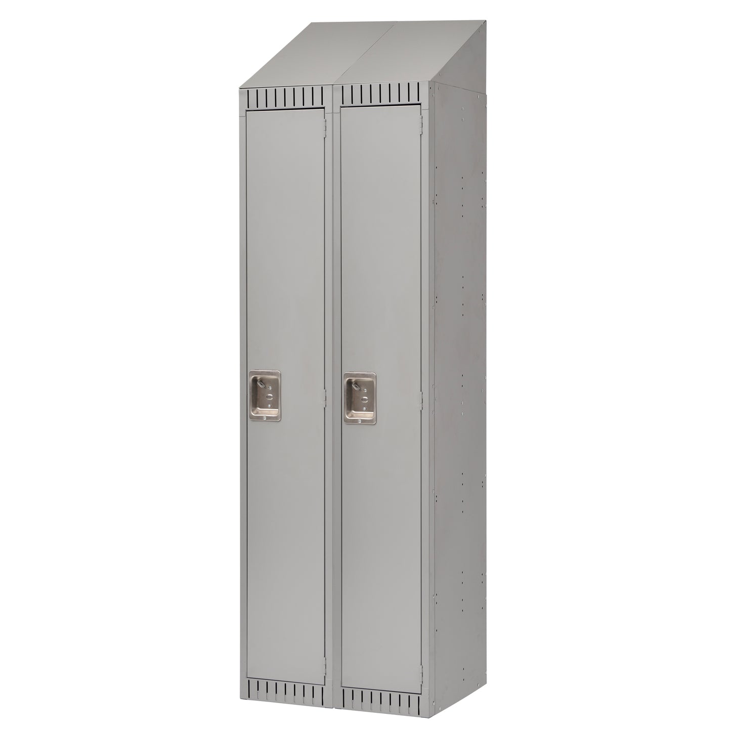 Lockers, Bank of 2, 24" x 18" x 82", Steel, Grey, Knocked Down