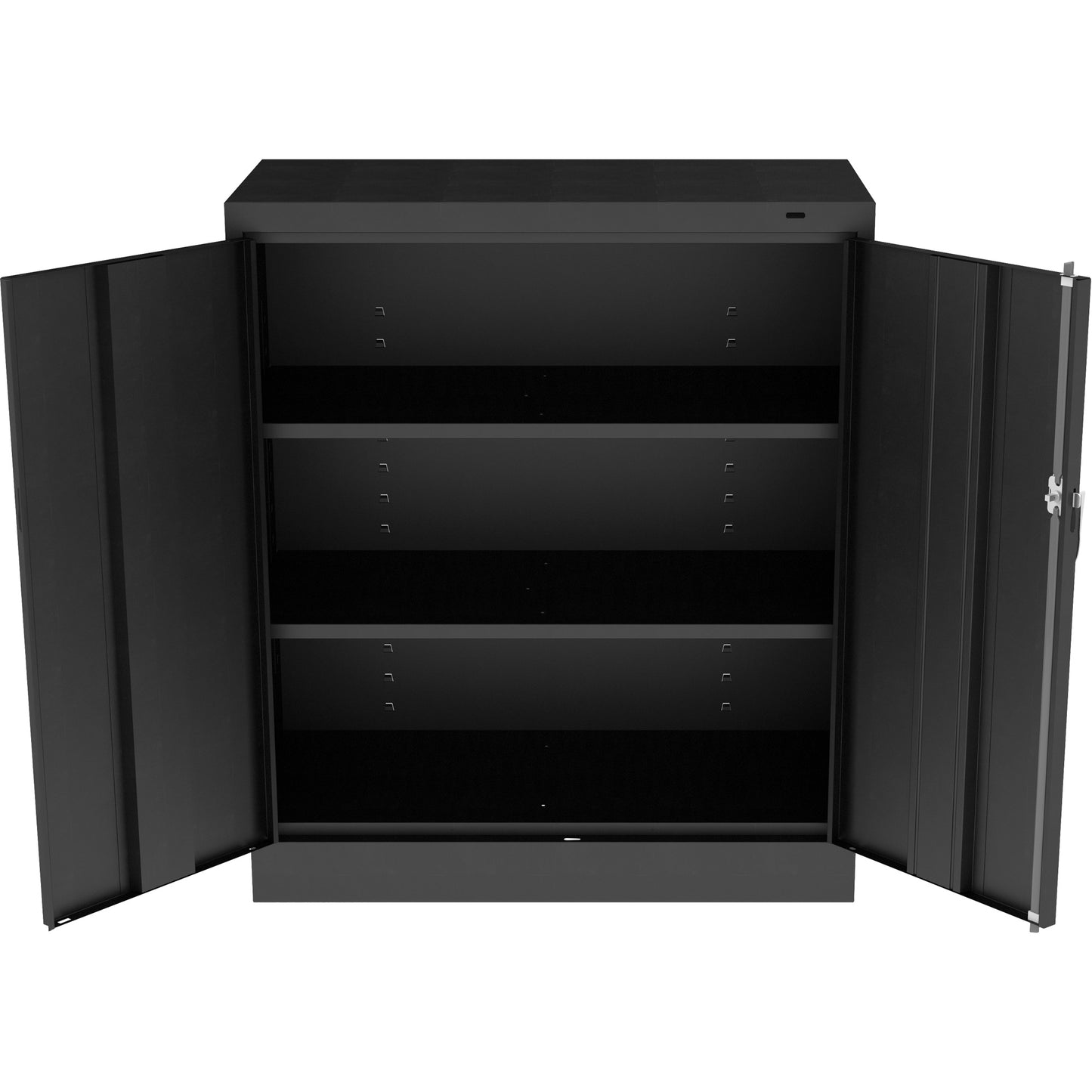 Standard Counter-High Cabinet, Steel, 2 Shelves, 42" H x 36" W x 18" D, Black