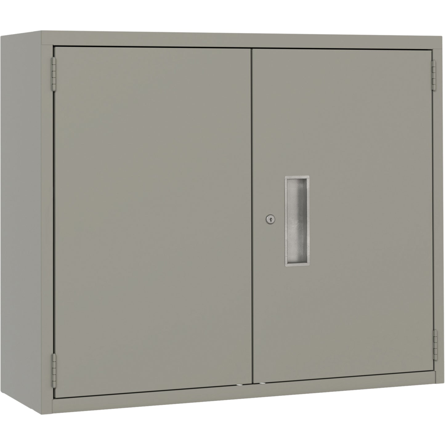 Wall Mounted Cabinet, Steel, 2 Shelves, 30" H x 36" W x 12" D, Grey