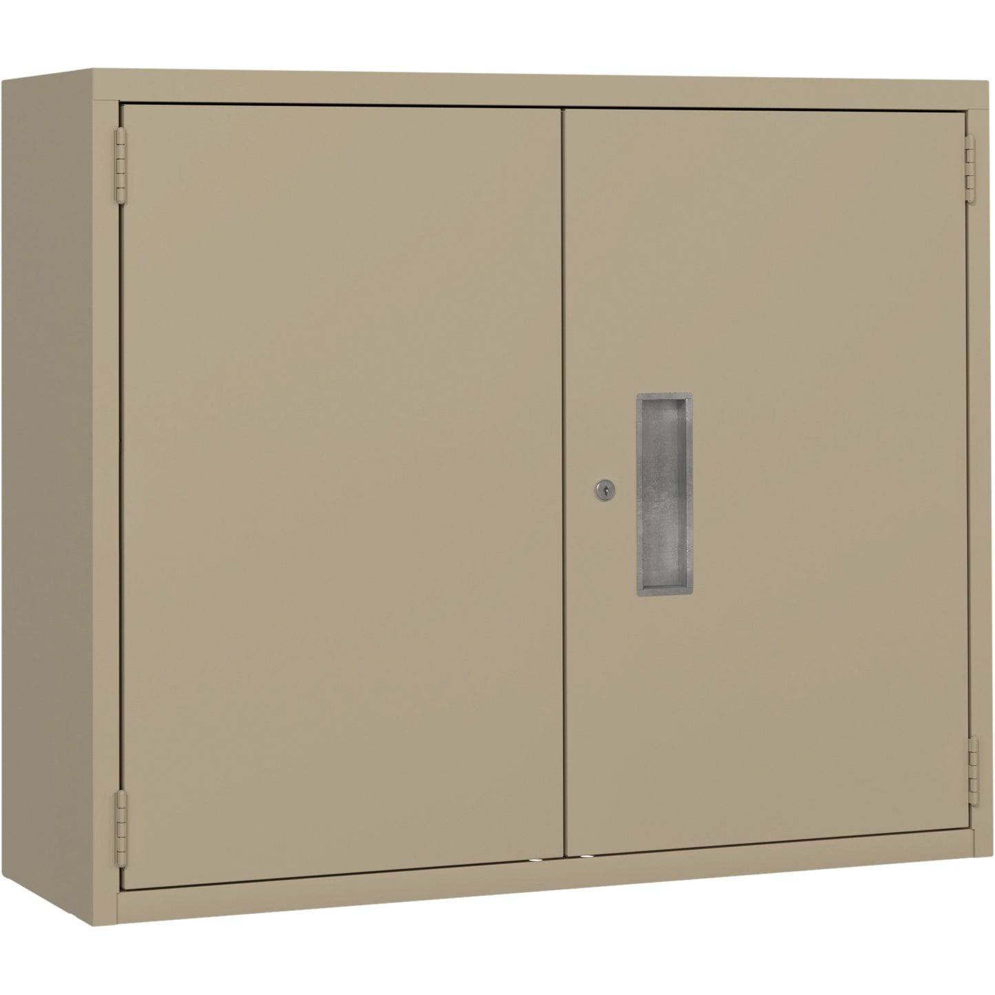 Wall Mounted Cabinet, Steel, 2 Shelves, 30" H x 36" W x 12" D, Beige