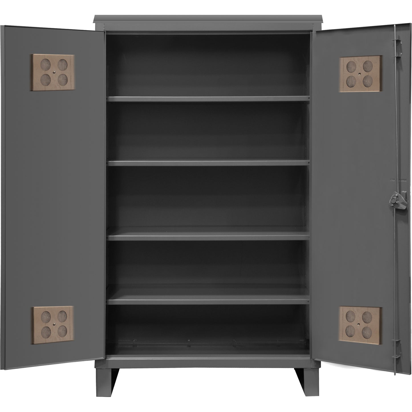 Heavy-Duty Outdoor Cabinet, Steel, 4 Shelves, 78" H x 48" W x 24" D, Grey