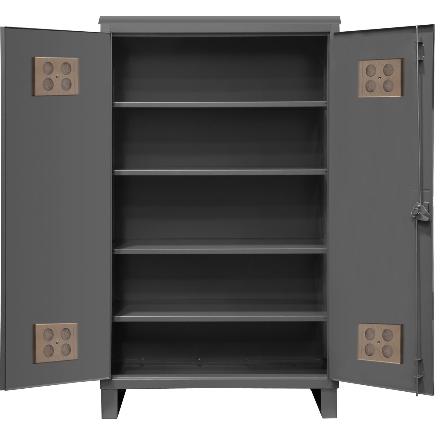 Heavy-Duty Outdoor Cabinet, Steel, 4 Shelves, 78" H x 60" W x 24" D, Grey