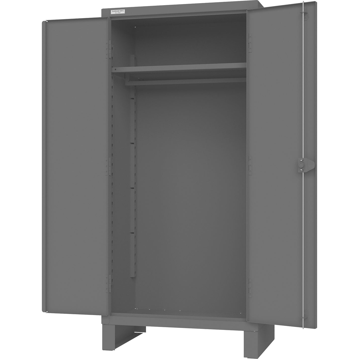 Cabinet with Hanging Bar & Standard Recessed Doors, Steel, 78" H x 36" W x 24" D, Grey
