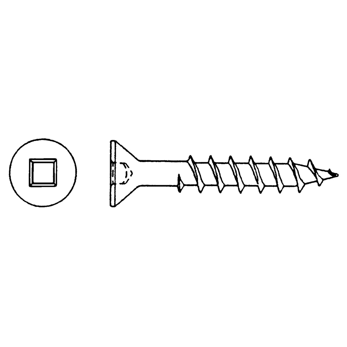 Flat Head Wood Screws , #10 x 5" L, Zinc Plated