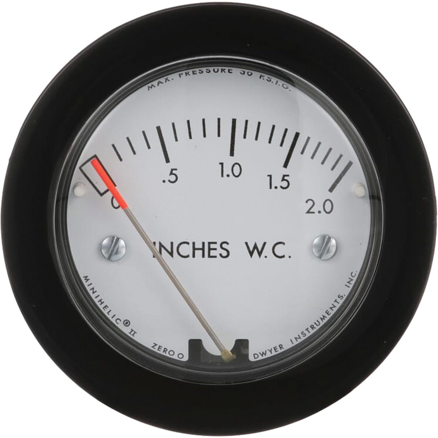 Minihelic® II Differential Pressure Gauge, 2-1/16" , 0 - 5 in. w.c., Panel Mount, Analogue