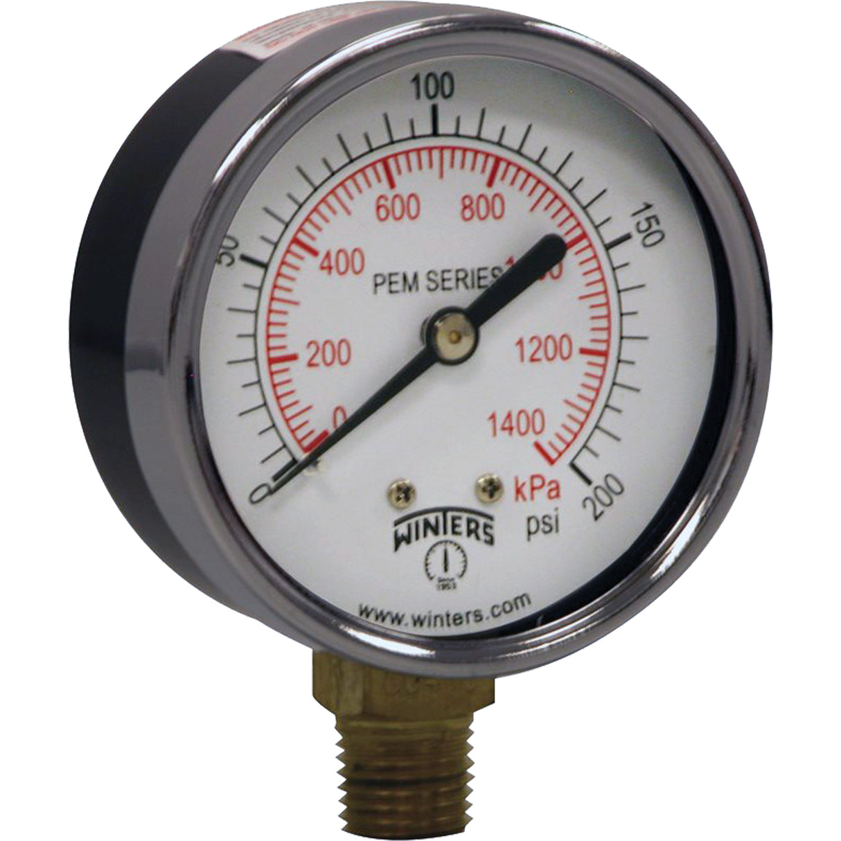 Economy Pressure Gauge, 2-1/2" , 0 - 200 psi, Bottom Mount, Analogue