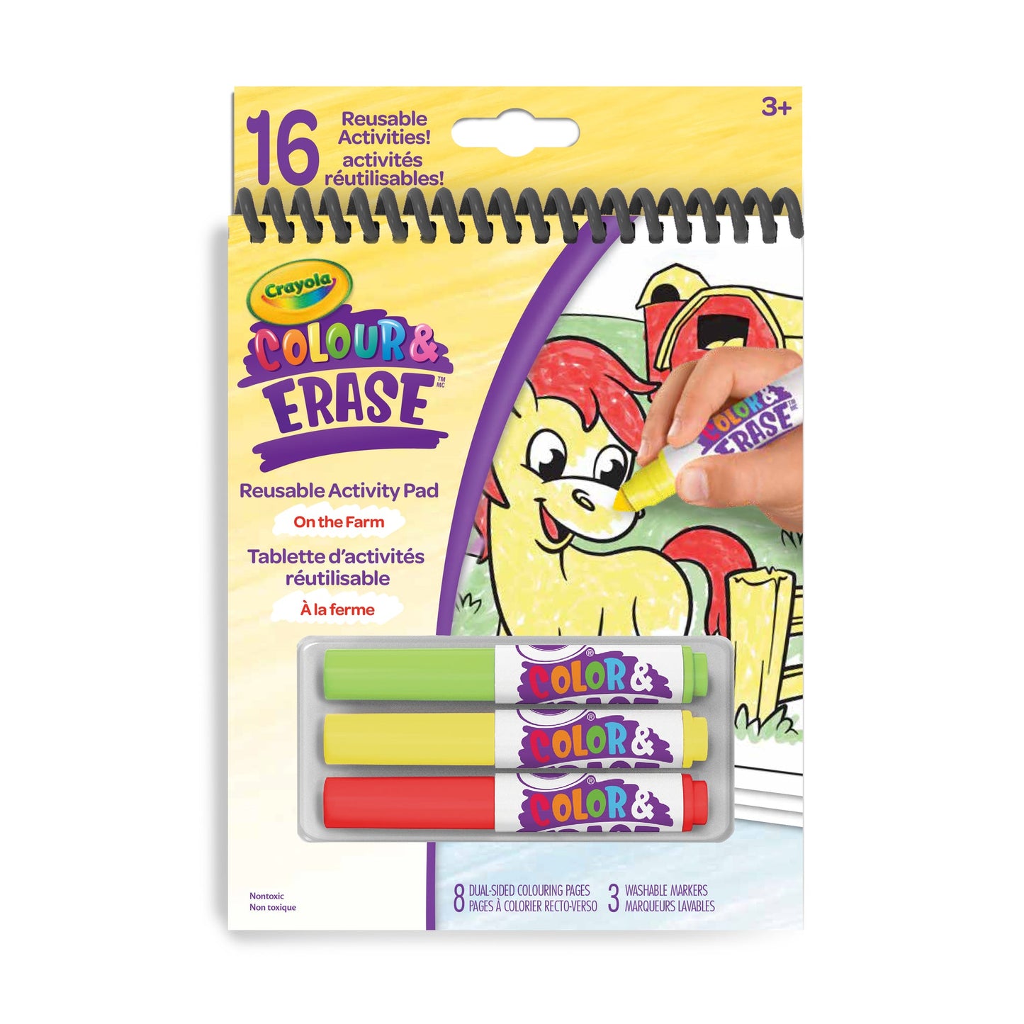 Crayola Colour & Erase Reusable Activity Pad, On the Farm (Case of 8)