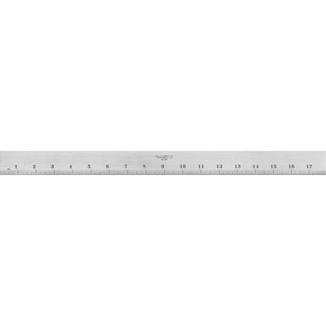 387 Series Steel Straight Edge with Bevel & Graduated Edge, 18" L, 1-13/32" W, 11/64" Thickness