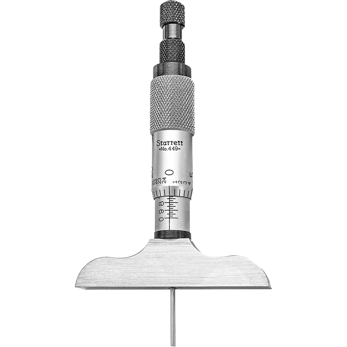 449 Series Depth Micrometer with Non-Rotating Blade, Without Ratchet Stop, 0" - 3"