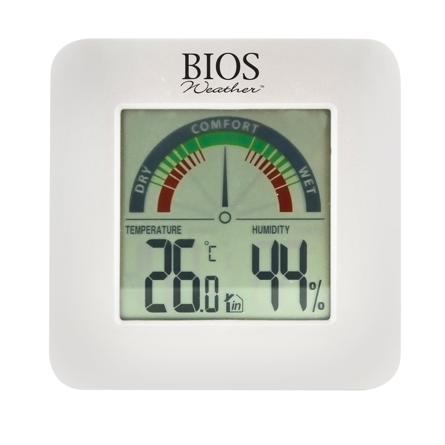 Indoor Hygrometers with BIOS Comfort Scale, Contact, Digital, -58-158°F (-50-70°C)
