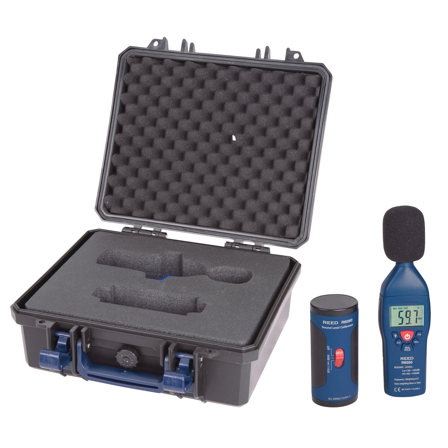 Sound Level Meter and Calibrator Kit, 30 - 130 dB Measuring Range