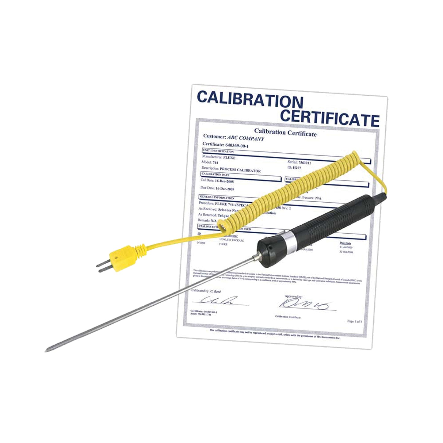 Needle Tip Thermocouple Probe (includes ISO Certificate), 600 °C (1112°F) Max. Temp.