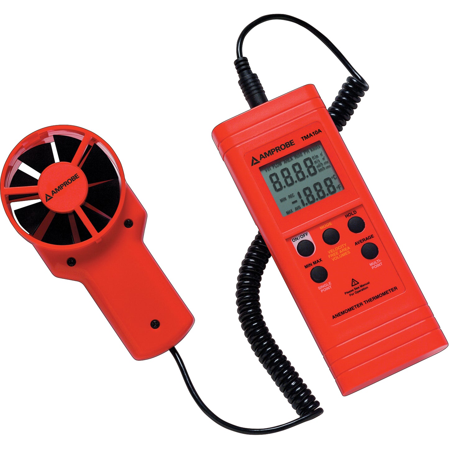 TMA10A Anemometer Thermometer, Not Data Logging, 0.4 - 25 m/sec Air Velocity Range