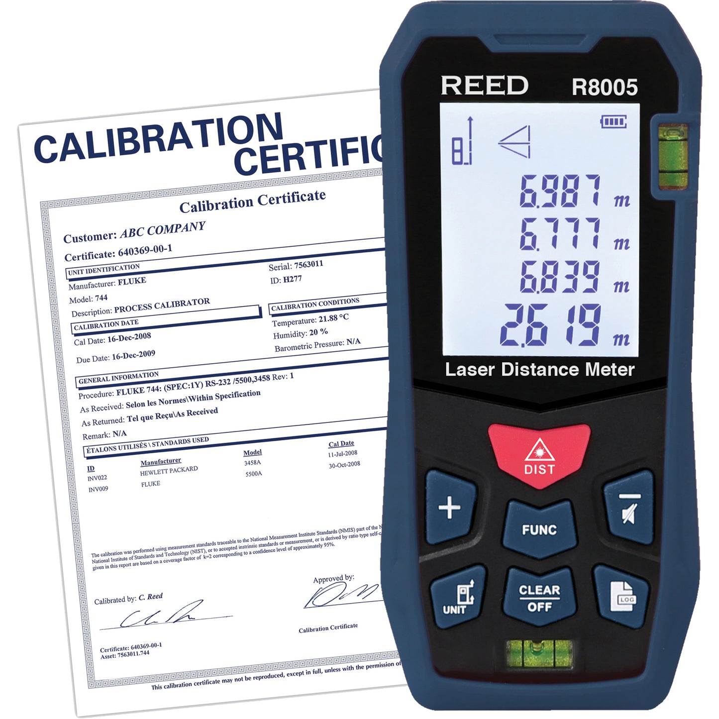 Laser Distance Meter with ISO Certificate, 0' - 164' (0 m - 50 m) Range, Digital (Electronic)
