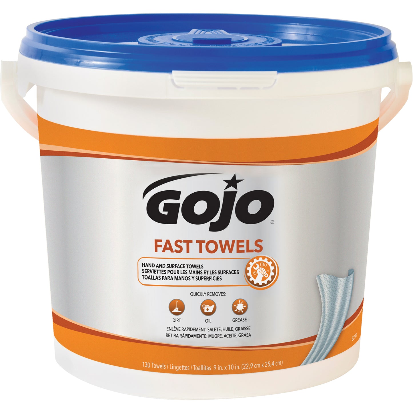 Fast Wipes® Hand Cleaning Towels, 130 Wipes, 10" x 9"