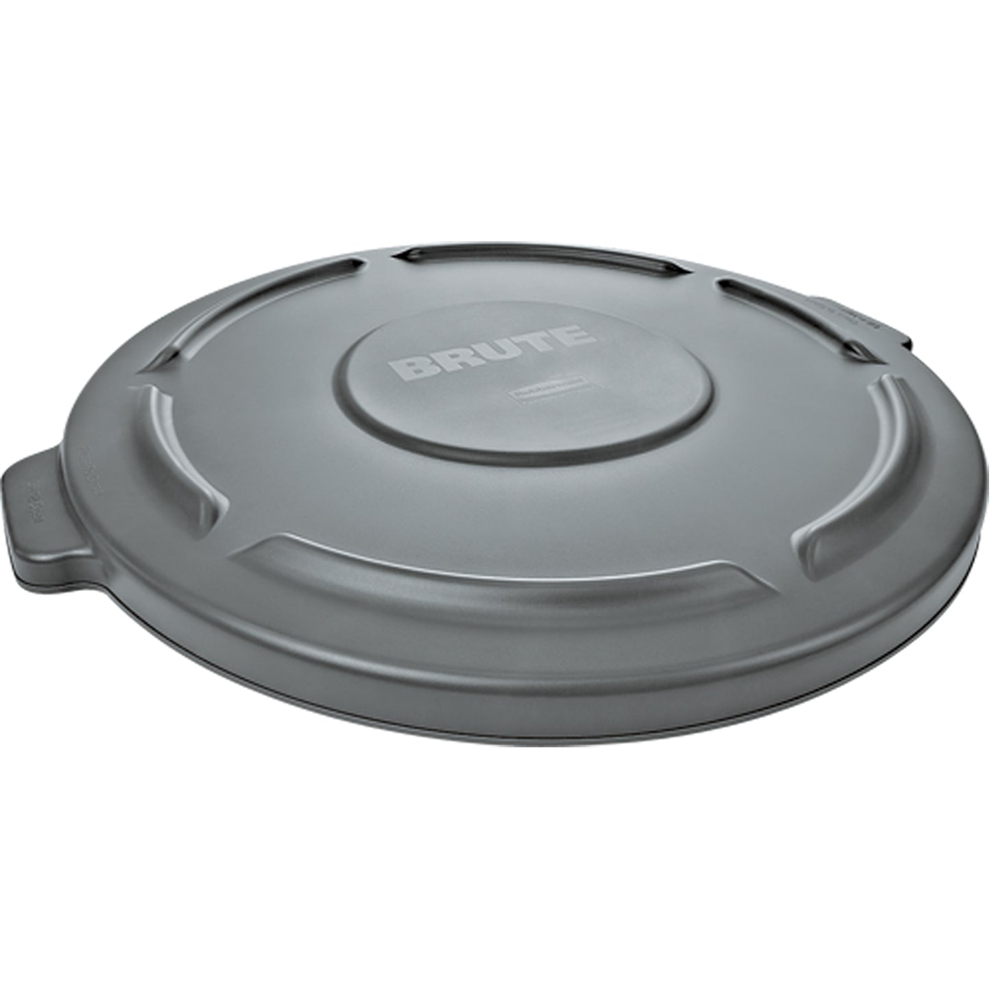 Round Brute® Containers, Tops & Dollies, Flat Lid, Plastic/Polyethylene, Fits Container Size: 22-1/4" Dia.