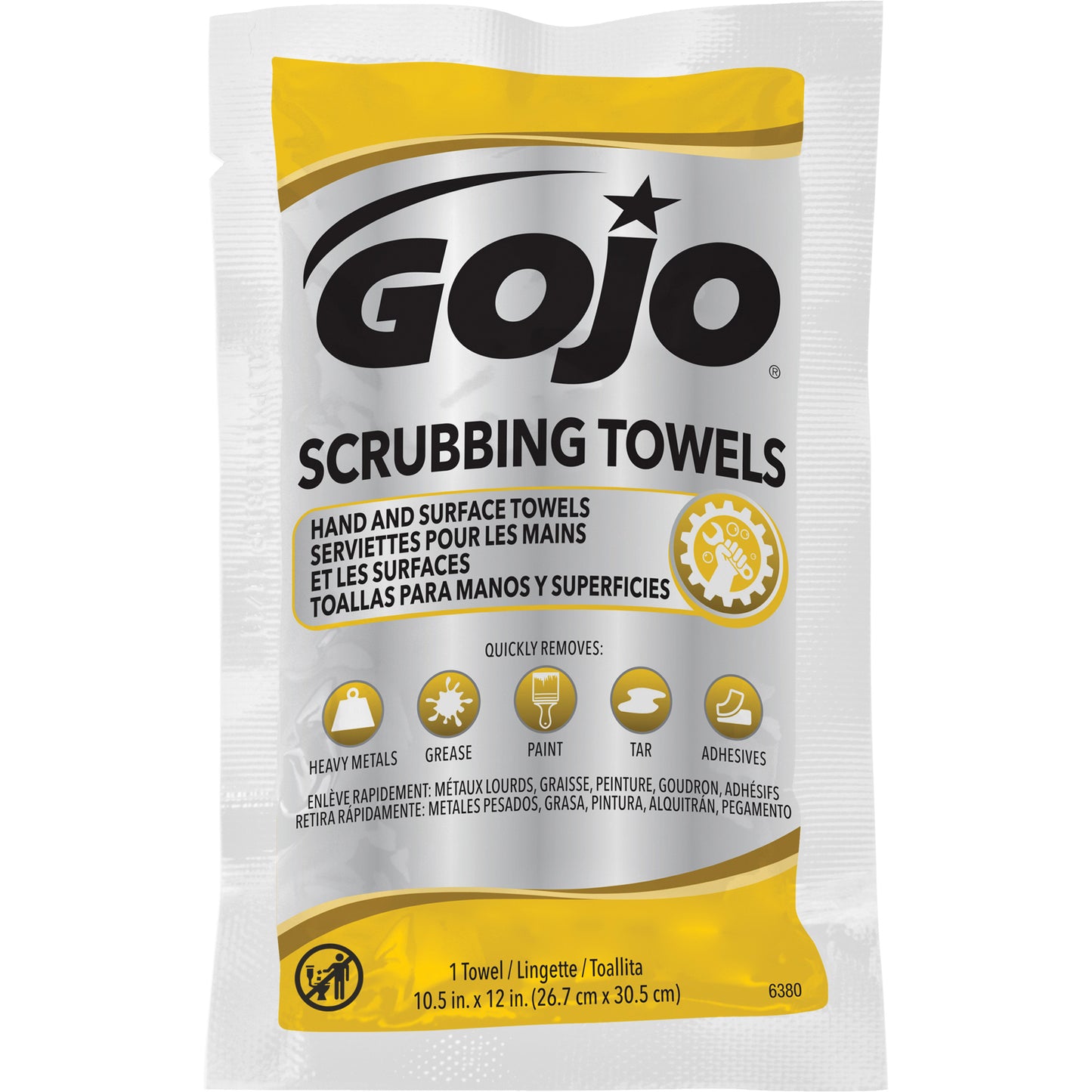 Scrubbing Towels, 80 Wipes, 12-1/4" x 10-1/2"