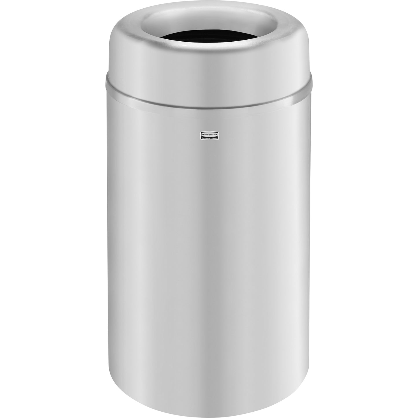 Crowne Open-Top Round Waste Receptacle, Steel, 30 US gal.