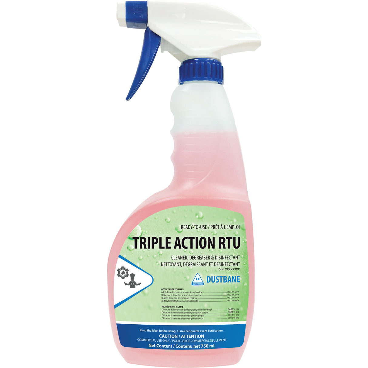 Triple Action - Cleaner, Degreaser, and Disinfectant, 750 ml, Trigger Bottle