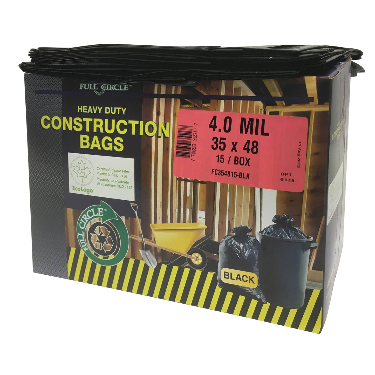 Contractor Liners, Strong, 35" W x 48" L, 4 mils, Black