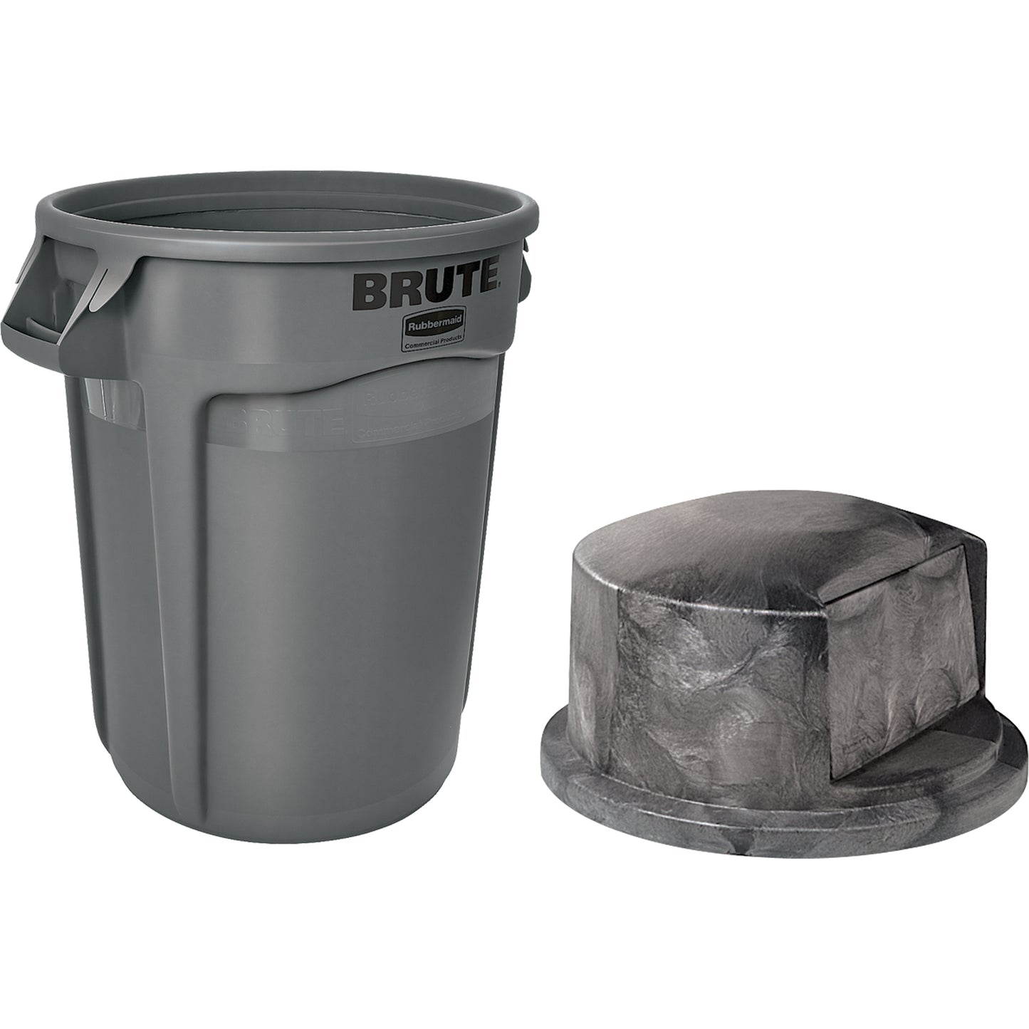 Round Brute® Container and Dome Top, Polyethylene, 32 US gal.