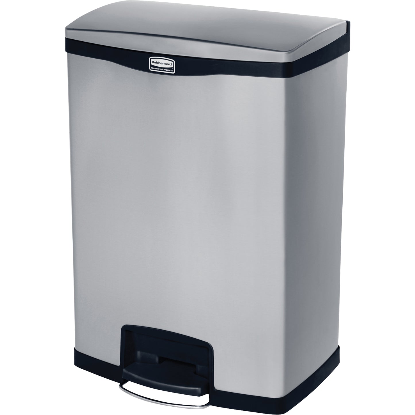 Slim Jim® Waste Container, Stainless Steel, 24 US gal. Capacity