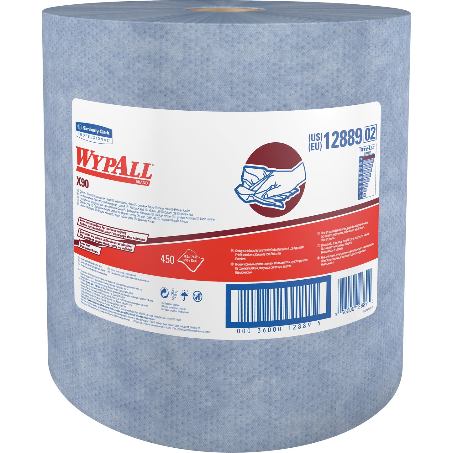 X90 Jumbo Roll Wipers, Heavy-Duty, 11" L x 13-2/5" W