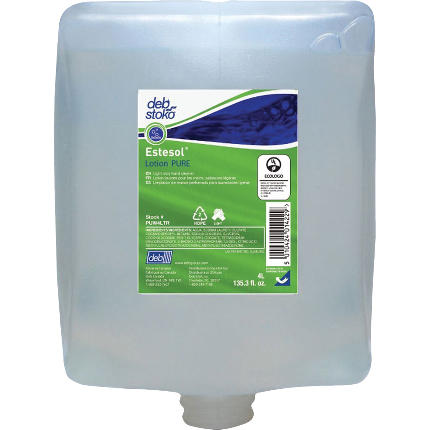 Estesol® PURE Hand, Hair & Body Wash, Cream, 4 L, Refill, Fresh Scent