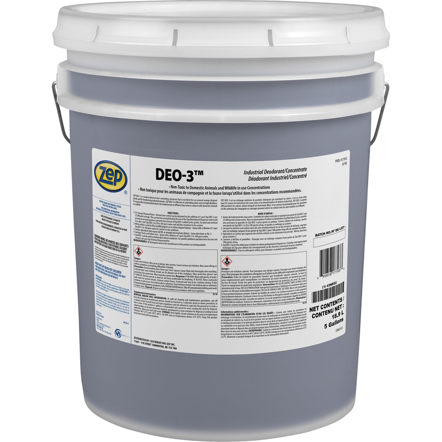 Deo-3™ Industrial Deodorizer, 5 gal., Pail