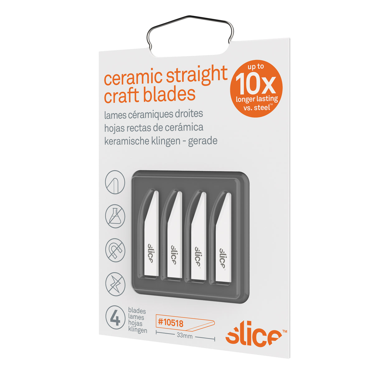Slice™ Rounded-Tip Ceramic Straight Edge Knife Blades, Single Style