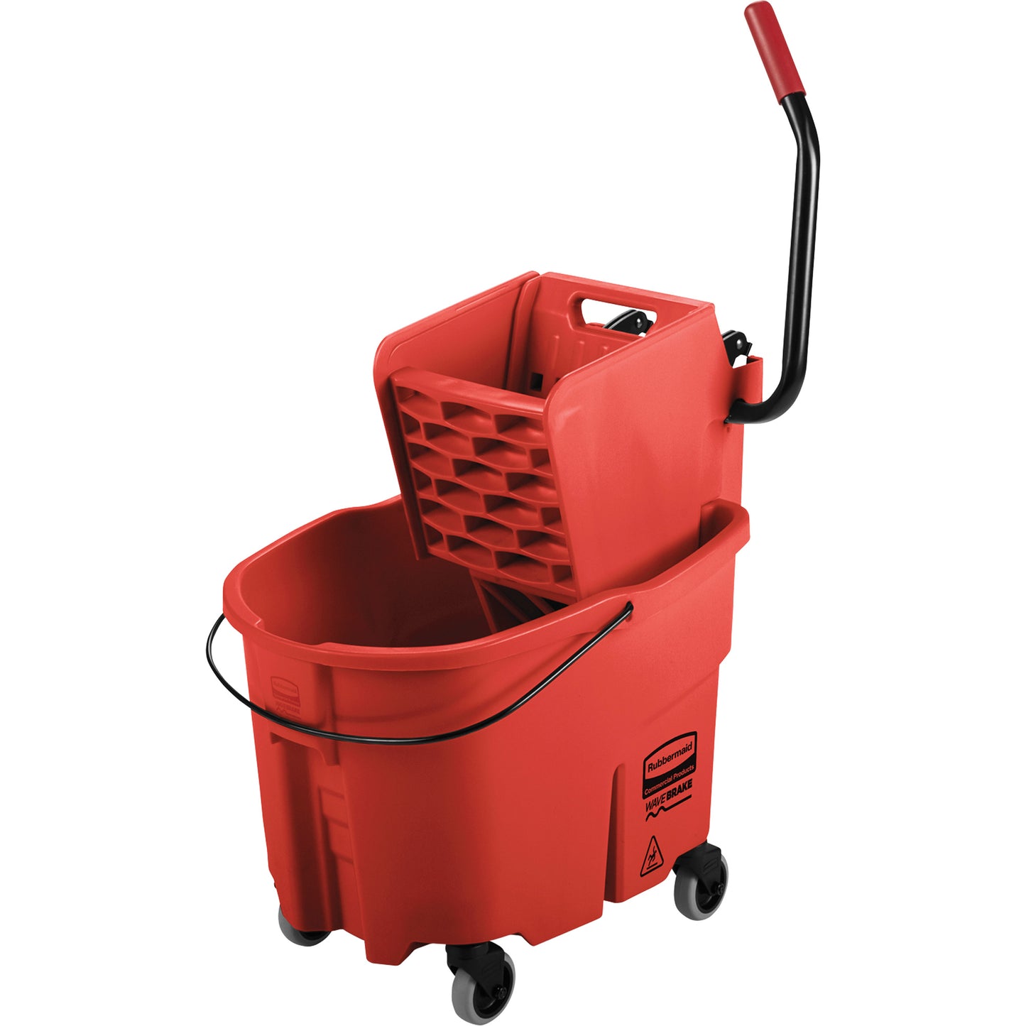 WaveBrake® Mop Bucket & Wringer Combo Pack, Side Press, 8.75 US Gal.(35 Quart), Red