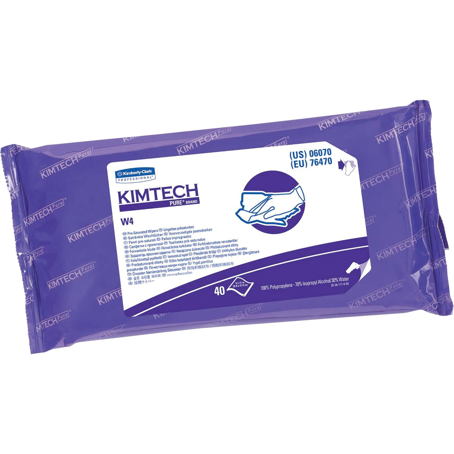 Kimtech™ Pure PreSat W4 Wipers, Specialty, 9" L x 11" W