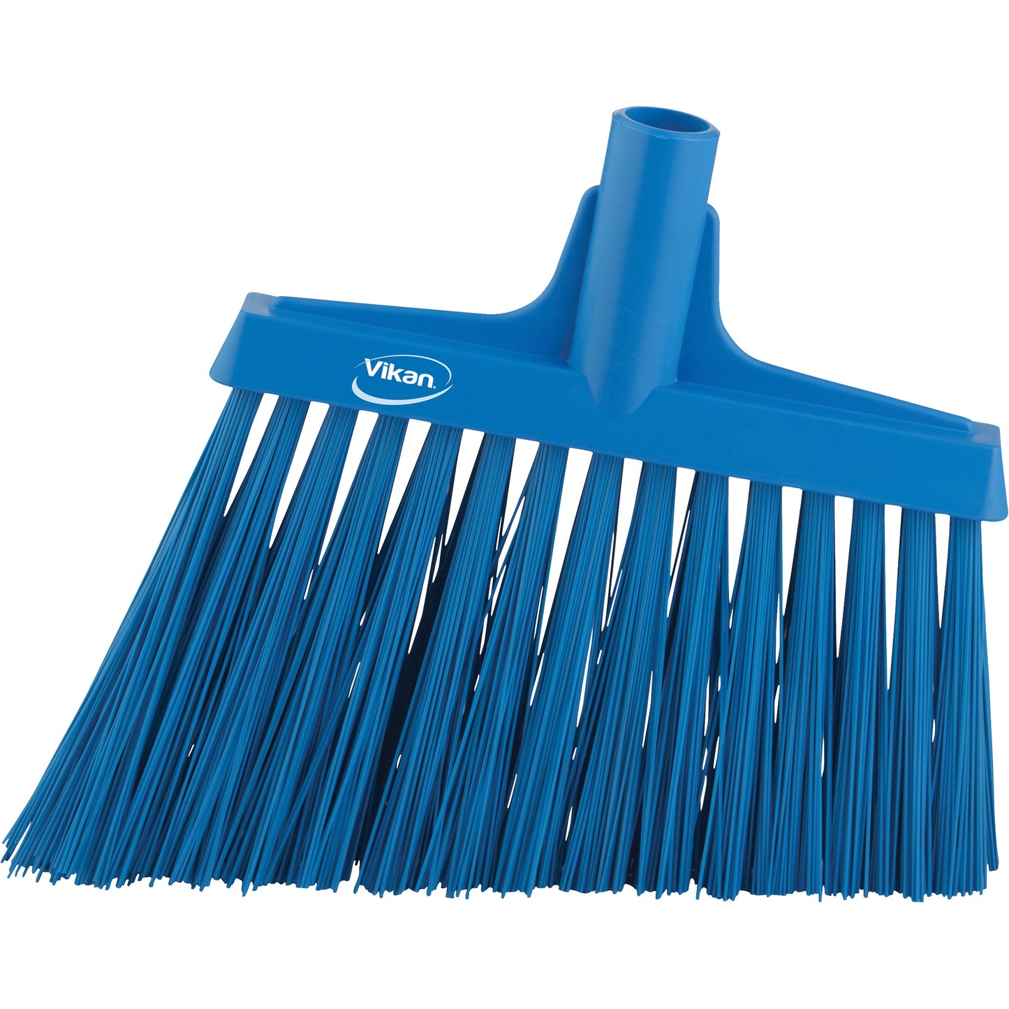 Angle Broom Head, X-Coarse Bristles, 12", Polyester, Blue